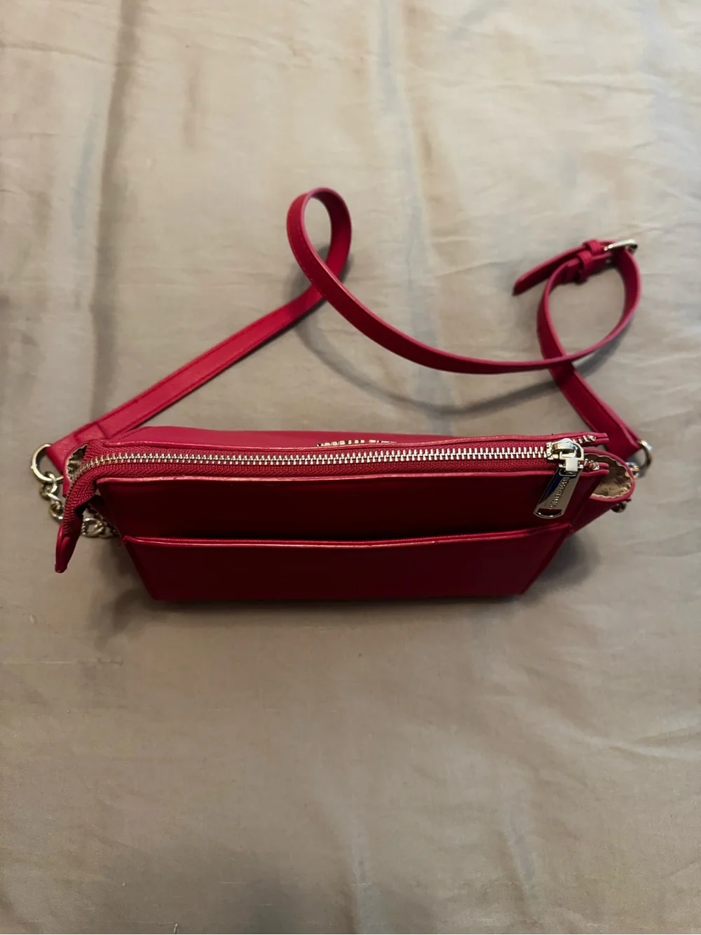 Steve Madden Hot Pink Chain-Trim Crossbody Bag